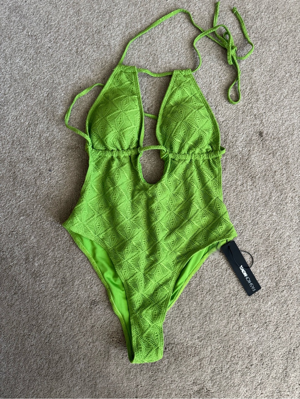 Women’s Lime Green Crochet One-Piece Swimsuit - Fashion Nova